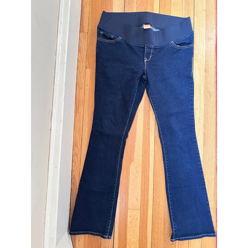 Old Navy Maternity The Rockstar Demi-Boot Jeans Dark Wash Size 14 Regular